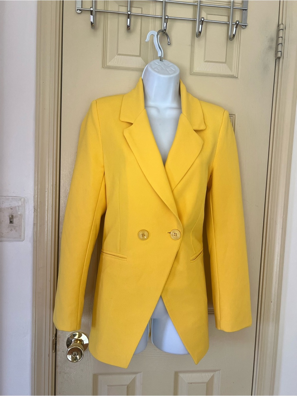 Amazon Essentials Yellow Double-Breasted Blazer